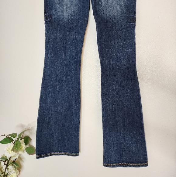 ZCO Womens Bootcut Jeans Thick Stitched Back Pocket Mid Rise Distressed Bohemian - Picture 5 of 13